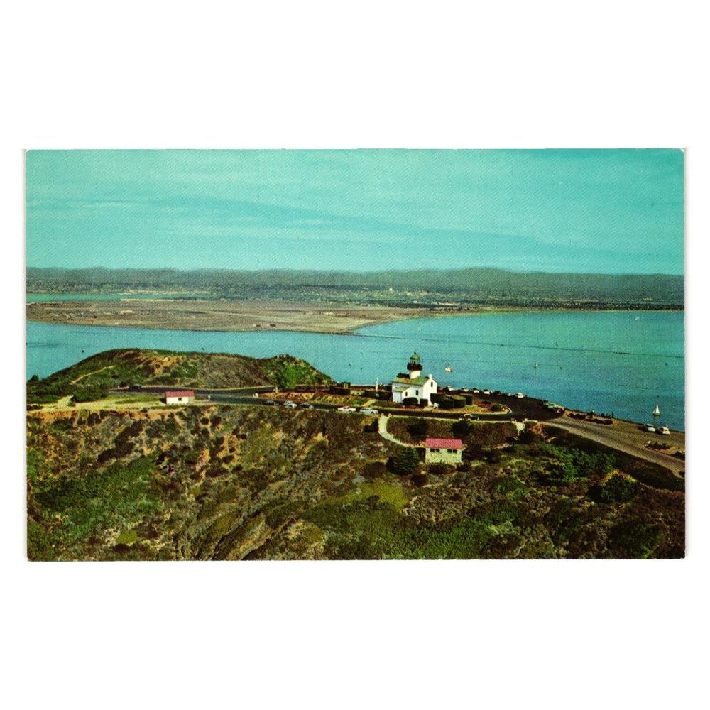 Vintage Postcard Point Loma Cabrillo National Monument San Diego Harbor CA